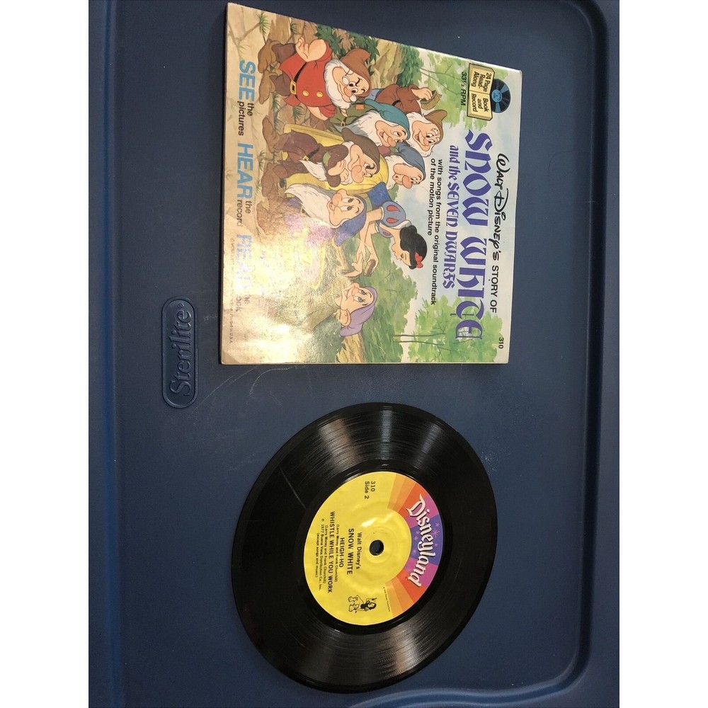 Walt Disney Snow White and the Seven Dwarfs See Hear and Read Book and Record